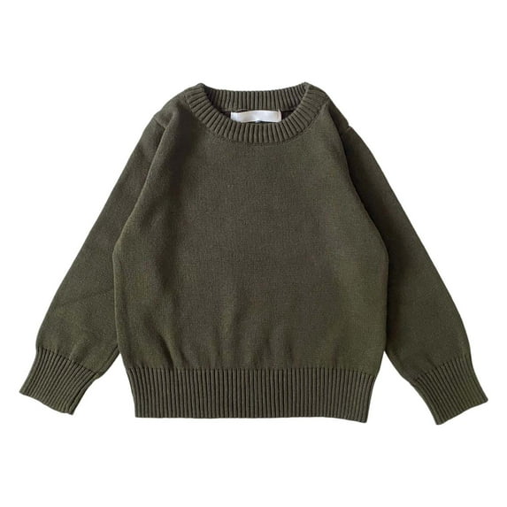 REDARER Baby Soft Knit Cardigan Pure Color Sweater Jacket Cozy Warm Outerwear Top For Toddler Unisex Winter Wear,Color:Dark Green,Size:5-6 Years