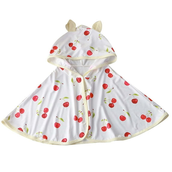 REDARER Baby Sun Protection Cape Lightweight Breathable Hooded Cloak with Bear Ears for Boys & Girls Summer Outdoor Wear,3-5 Years