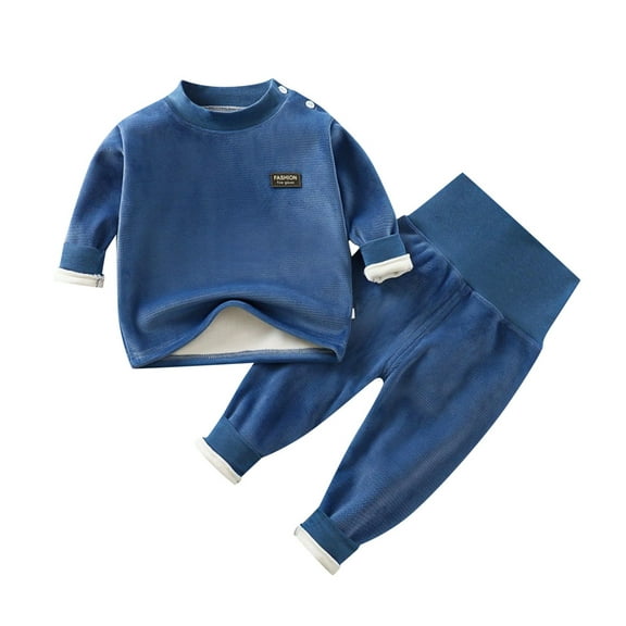 REDARER Baby Thermal Set 2PC, Wool Blend Underwear, High Waist Belly Care Pajamas, Kids Sets Clothes, for Size 12-18 Months