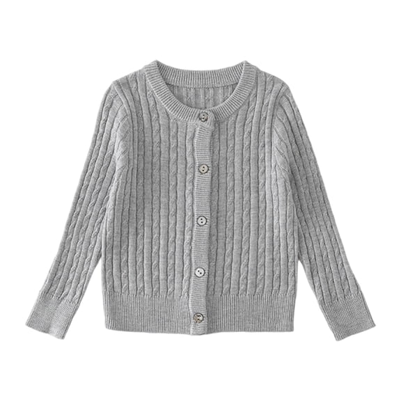 REDARER Baby Toddler Cardigan Knit Sweater Round Neck Linen Yarn Retro Style Cozy Outfit For Boys and Girls,Size:6-12 Months