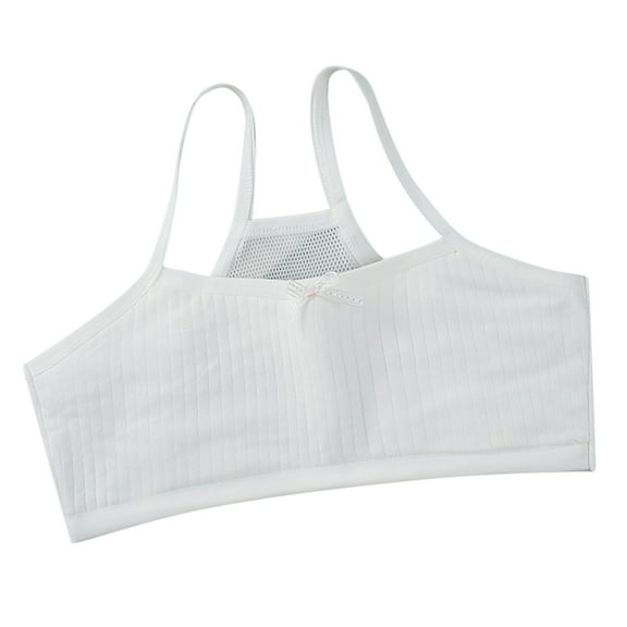 REDARER Back Double Mesh Bras for Girls Teen Girls Sports Bras Comfort Soft Solid Color Bras,Size 6-15 Years