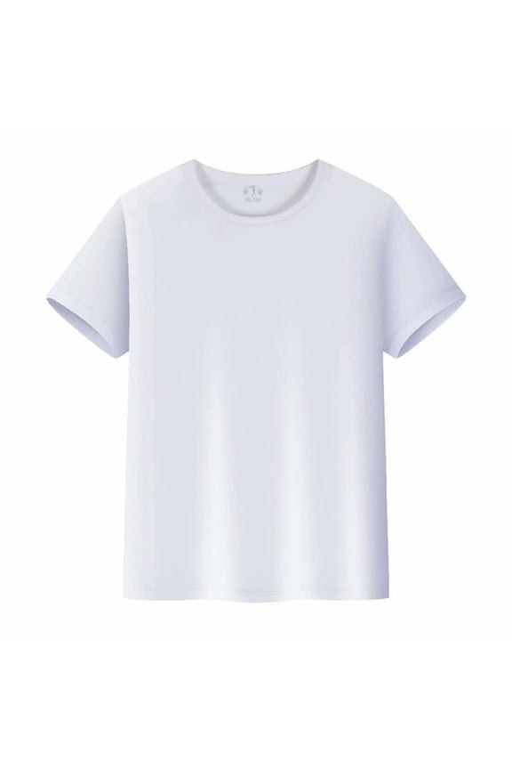 Boy & Girl Unisex Mesh Plain Crew Neck Short Sleeve Casual T Shirt Daily Basic Top,9-10 Years