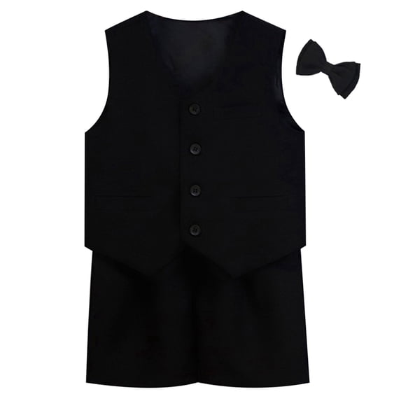 REDARER Boy's Suit Set Formal Attire for Performance Wedding and Celebration Party Outfits (including Bow Ties Jackets Shorts),3-4 Years