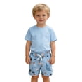 thumbnail image 1 of REDARER Boys 2 Piece Swim Set Solid Short Sleeve Rash Guard with Ocean Animal Print Swim Trunks Bathing Suit,18-24 Months, 1 of 4