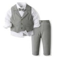 thumbnail image 1 of REDARER Boys 4PC Formal Set: Shirt Vest Pants+Bow Tie, Toddler to Kids Suit, Kids Sets Clothes, for Size 3-4 Years, 1 of 9