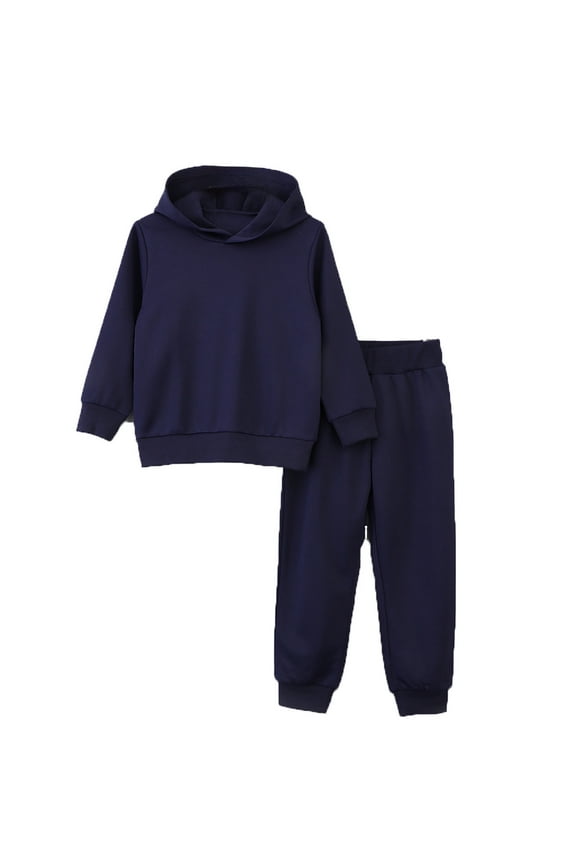 Boys Active Set 2PC, Basic Hoodie & Joggers, Sports Play Outfit, Kids Sets Clothes, for Size 5-6 Years