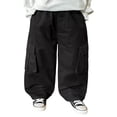 thumbnail image 1 of REDARER Boys' Baggy Solid Color Cargo Pants Comfortable Durable Casual Trousers for Outdoor Play Youth Everyday Wear,9-10 Years, 1 of 9