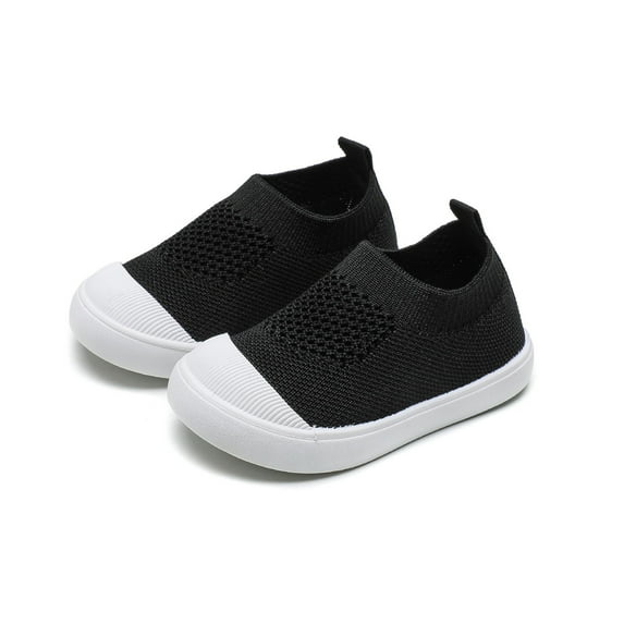REDARER Boys Breathable Sneakers for Toddlers, Lightweight Non- Walking Shoes, Soft Sole Sports Shoes for Outdoor Play,Color:Black,Size:12-15 Months