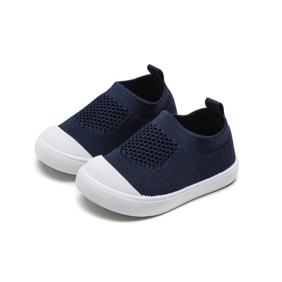 REDARER Boys Breathable Sneakers for Toddlers, Lightweight Non- Walking Shoes, Soft Sole Sports Shoes for Outdoor Play,Color:Dark Blue,Size:18-24 Months