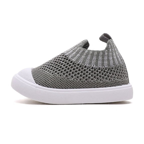 REDARER Boys Breathable Sneakers for Toddlers, Lightweight Non- Walking Shoes, Soft Sole Sports Shoes for Outdoor Play,Color:Dark Gray,Size:15-18 Months
