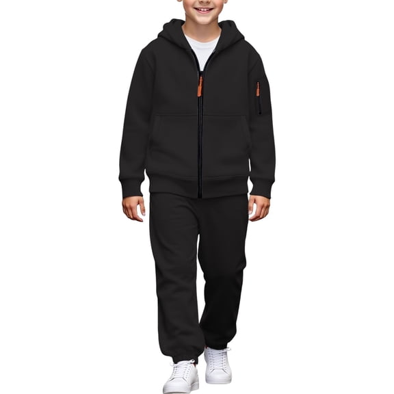 REDARER Boys Casual Solid Color Outfits Two Piece Comfortable Daily Wear Soft Fabric Toddler Loungewear for Kids,Size:6-7 Years