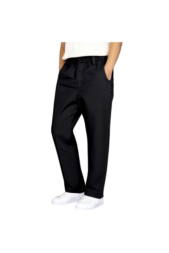 Boys' Classic Straight Leg Chino Pants Formal Casual School Trousers British Style Khaki Dress Pants for Youth,3-4 Years