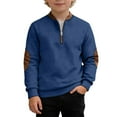 thumbnail image 1 of REDARER Boys Color Block Quarter Zip Sweatshirt Long Sleeve Winter Warm Casual Top for Youth,12-13 Years, 1 of 4