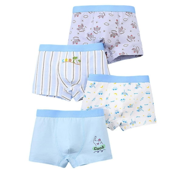 REDARER Boys' Cotton Boxer Briefs 4-Pack - Soft Breathable Underwear for Kids, Stretchable Comfort with Fun Prints for Everyday Wear,Size:8-9 Years