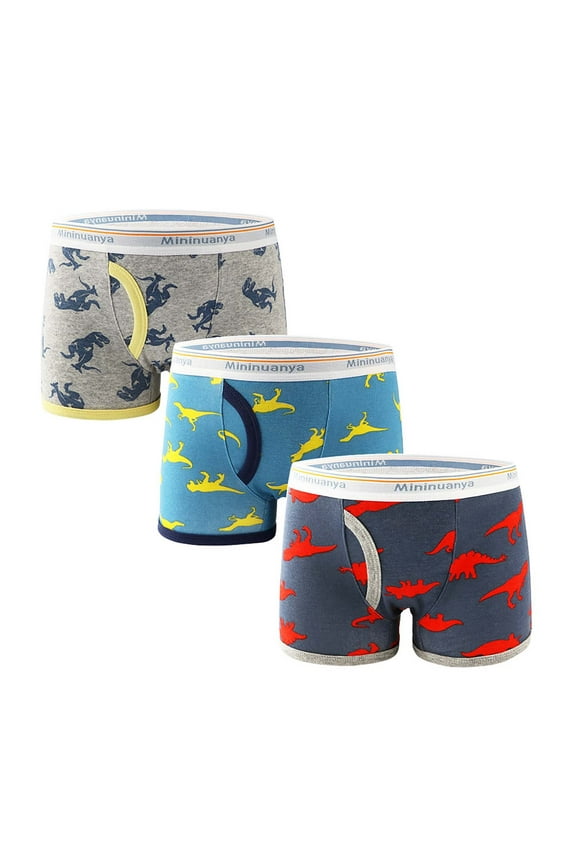 Boys Cotton Underwear 3-Pack - Cute Animal Print Briefs, Ultra Soft & Breathable for Everyday Play,Size:9-10 Years