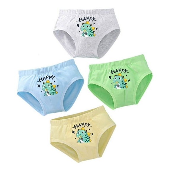 REDARER Boys Cotton Underwear 4-Pack - Soft Breathable Briefs with Cartoon Print for Toddler Kids,Size:7-8 Years