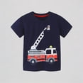 thumbnail image 1 of REDARER Boys Fire Truck Graphic T-Shirt Short Sleeve Pocket Tee with Dog Print Kids Casual Daily Wear,6-7 Years, 1 of 3