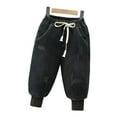 thumbnail image 1 of REDARER Boys' Lined Denim Pants - Winter Warm Thickened Jeans with Elastic for Outdoor Play Comfort,Size:9-10 Years, 1 of 9