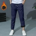 thumbnail image 1 of REDARER Boys Lined Joggers, Midweight Thermal Athletic Pants with Adjustable Drawstring, Soft Playwear for Outdoor Winter,Size:11-12 Years, 1 of 3
