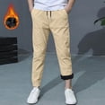 thumbnail image 1 of REDARER Boys Lined Joggers, Midweight Thermal Athletic Pants with Adjustable Drawstring, Soft Playwear for Outdoor Winter,Size:11-12 Years, 1 of 3