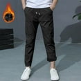 thumbnail image 1 of REDARER Boys Lined Joggers, Midweight Thermal Athletic Pants with Adjustable Drawstring, Soft Playwear for Outdoor Winter,Size:8-9 Years, 1 of 3