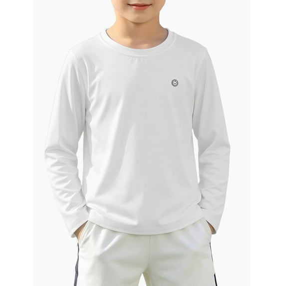 REDARER Boys & Girls Long Sleeve Ice Silk Shirt Breathable Lightweight Sun Protection Casual Athletic Tee,6-7 Years