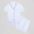 thumbnail image 1 of REDARER Boys Girls Satin Pajama Set 2 Piece Short Sleeve Button Down Top & Shorts Loungewear Outfit,2-3 Years, 1 of 4