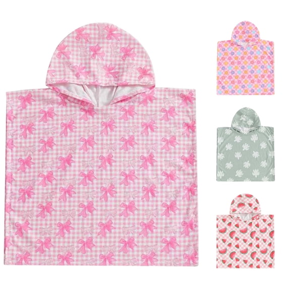 REDARER Boys Girls Sea Turtle Print Hooded Poncho Towel Soft Absorbent Lightweight Coral Fleece Beach Pool Bath Cover Up Robe,6-12 Months