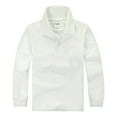 thumbnail image 1 of REDARER Boys Girls Solid Color Collared Long Sleeve Polo Shirt Button Closure Soft Comfortable Kids Casual Daily Top,3-4 Years, 1 of 2