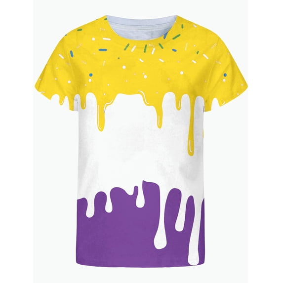 REDARER Boys Ice Cream Graphic Short Sleeve Crewneck T Shirt Soft Casual Summer Tee for Kids Everyday Wear,12-13 Years