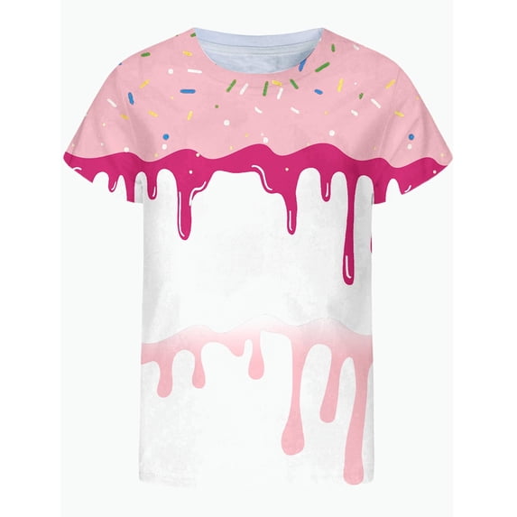 REDARER Boys Ice Cream Graphic Short Sleeve Crewneck T Shirt Soft Casual Summer Tee for Kids Everyday Wear,2-3 Years