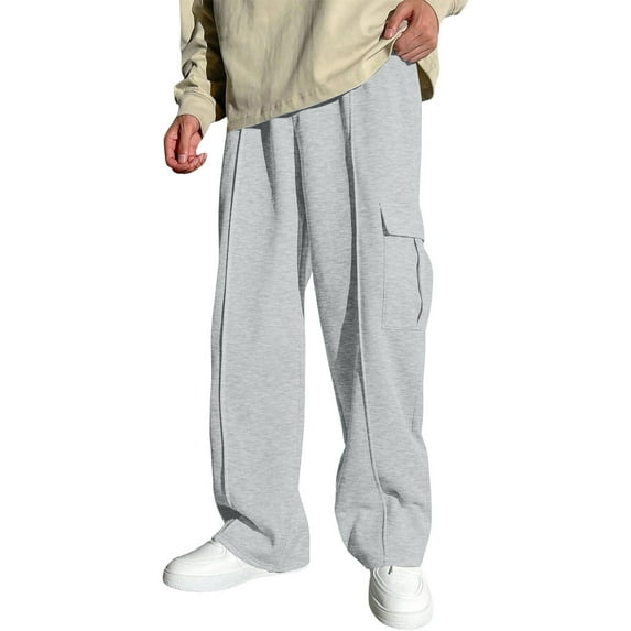 REDARER Boys Jogger Pants, Wide Leg Cargo Sweatpants with Elastic Waist for Kids, Athletic Casual Trousers,Size:7-8 Years