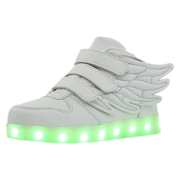 REDARER Boys' LED Light Up Sneakers – 7-Color USB Rechargeable High Top Luminous Shoes,for Sze 5-5.5 Years