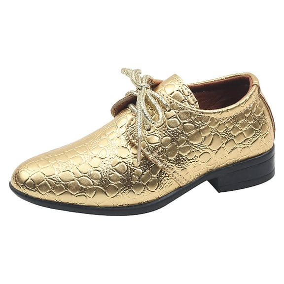 REDARER Boys' Leather Shoes - Fashionable Simple Design, Solid Color, Lace-Up Low Heel Comfortable Performance Shoes,for Size 9