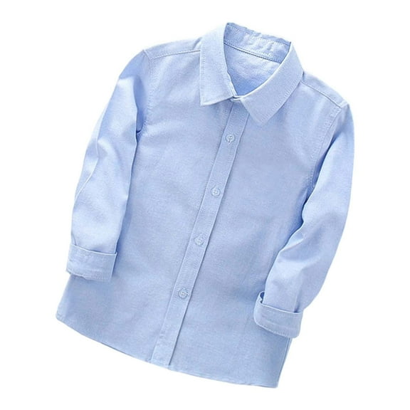 REDARER Boys Long Sleeve Performance Shirt Classic Polo Collar Formal Stage Wear Comfortable Fit Fall Spring,Size:11-12 Years