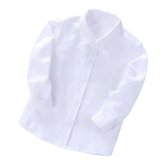 REDARER Boys Long Sleeve Performance Shirt Classic Polo Collar Formal Stage Wear Comfortable Fit Fall Spring,Size:13-14 Years