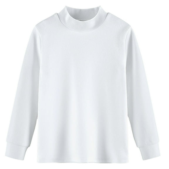 REDARER Boys Long Sleeve Shirt Mid Neck Top Soft Kids Base Layer Warm Undershirt for Toddlers and Children All Season Casual Wear,Size:2-3 Years