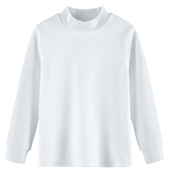 REDARER Boys Long Sleeve Shirt Mid Neck Top Soft Kids Base Layer Warm Undershirt for Toddlers and Children All Season Casual Wear,Size:7-8 Years