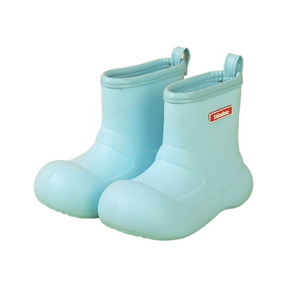 REDARER Boys Mid Calf Rain Boots - Lightweight -Resistant Rubber for Toddler & Youth, Comfortable Outdoor Footwear with Soft Sole - Rain Boots Kids,Color:Light Blue Size:4-4.5 Years
