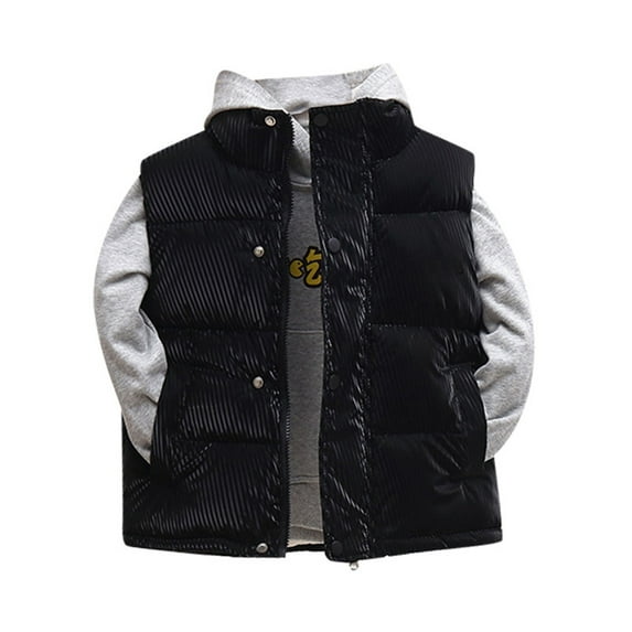 REDARER Boys Padded Vest, Stand Collar Thickened Sleeveless Jacket for Cold Weather, Warm Winter Outerwear for Kids,Size:4-5 Years