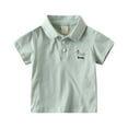thumbnail image 1 of REDARER Boys' Polo Shirt - Cartoon Print Short Sleeve Top, Breathable Blend Fabric, Comfortable Collared Shirt for School & Beach Outfits,Size:18-24 Months, 1 of 9