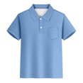 thumbnail image 1 of REDARER Boys Polo Shirts Short Sleeve Summer Casual Striped Gentleman Tops Teen Holiday Shirts T Shirt with Pocket Boys Uniform Shirts, for Size 3-4 Years, 1 of 4