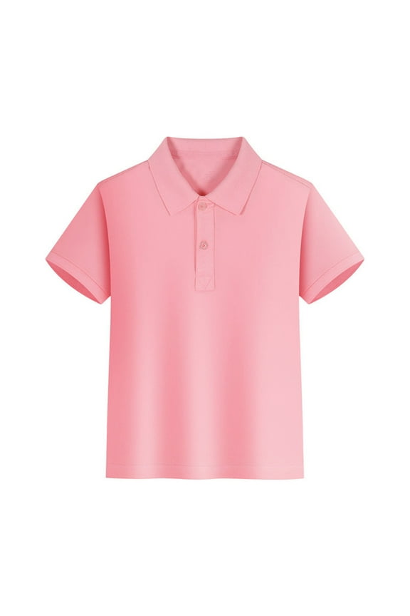 Boys' School Uniform Short Sleeve Polo Shirt (100% Cotton), Sizes 7-8 Years