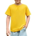thumbnail image 1 of REDARER Boys Short Sleeve T-Shirt Crew Neck Casual Top Comfortable Summer Tee For Kids Everyday Basic Wear,Color:Yellow,Size:5-6 Years, 1 of 7
