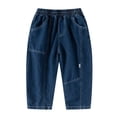 thumbnail image 1 of REDARER Boys' Stretch Denim Pants - Elastic Waist Comfortable Casual Loose Fit Jeans for Outdoor School Daily Wear,Size:4-5 Years, 1 of 9