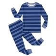 thumbnail image 1 of REDARER Boys' Striped Printed Crew Neck Pajama Set 2-Piece Soft Comfortable Kids Sleepwear Loungewear,4-5 Years, 1 of 2