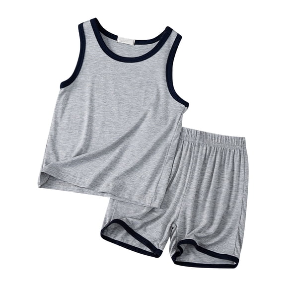REDARER Boys' Summer Pajama Set – Sleeveless Vest & Loose Shorts for Home Comfort,for Sze 18-24 Months