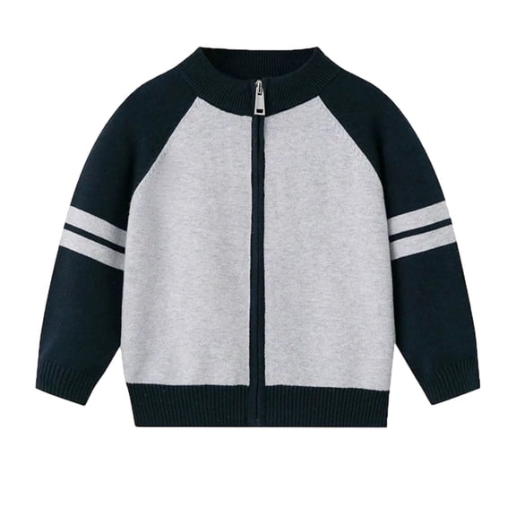 REDARER Boys Sweater Cardigan Zip Up Knit Jacket Top Outerwear Casual Outfits for Toddlers and Kids,Kids Clothing,Size:7-8 Years
