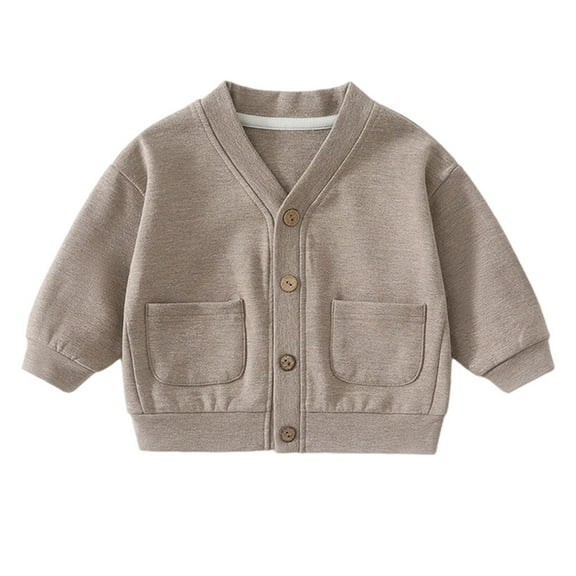 REDARER Boys Waffle Knit Pullover Sweater Soft Cotton Comfortable Casual Outerwear Toddler Fall Spring Top,Color:Coffee,Size:2-3 Years