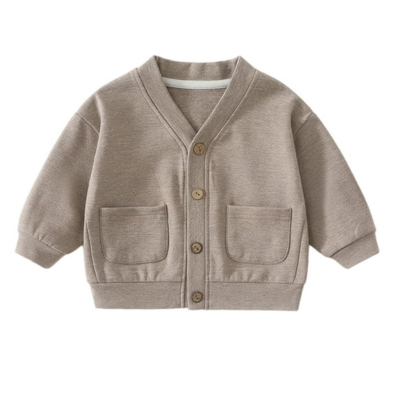 REDARER Boys Waffle Knit Pullover Sweater Soft Cotton Comfortable Casual Outerwear Toddler Fall Spring Top,Color:Coffee,Size:4-5 Years